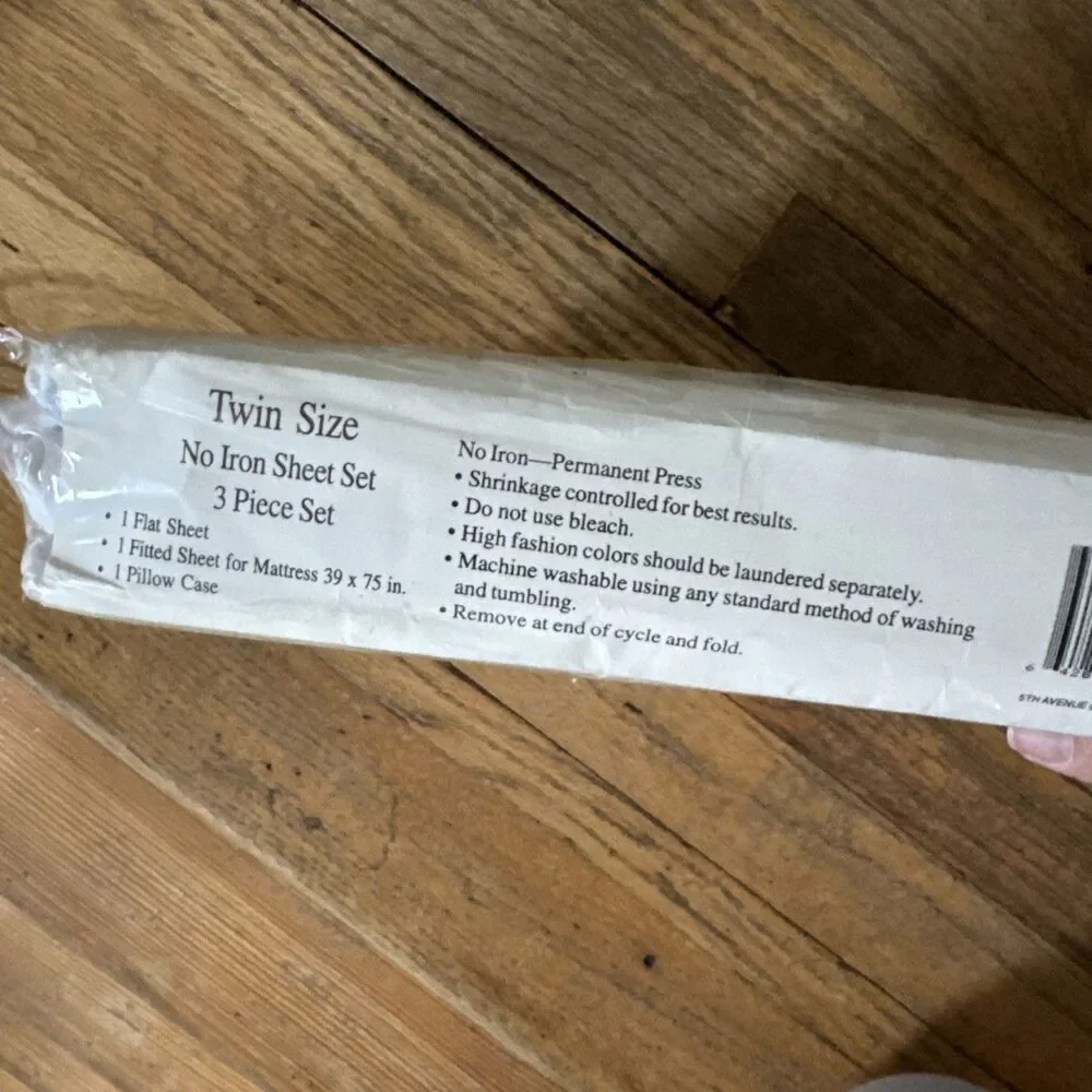Fordham University Twin Size Sheet Set NOS made In USA Cotton Percale New